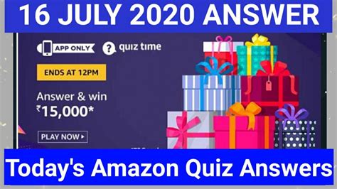 Amazon quiz answers today, July 5 2020: Amazon Samsung .